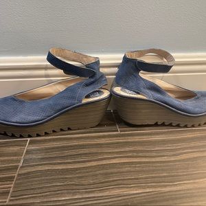 Fly London Yala Navy Perforated Wedge